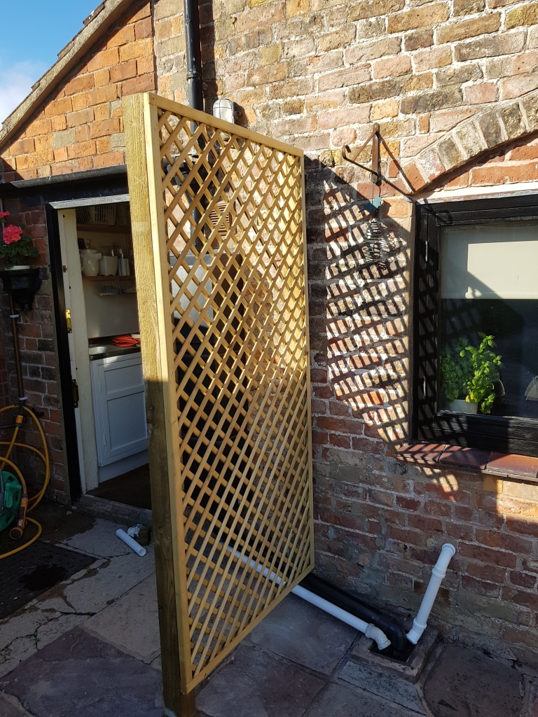 Trellis newly fitted to exterior wall by Stuart motson, Forest of Dean Handyman. 